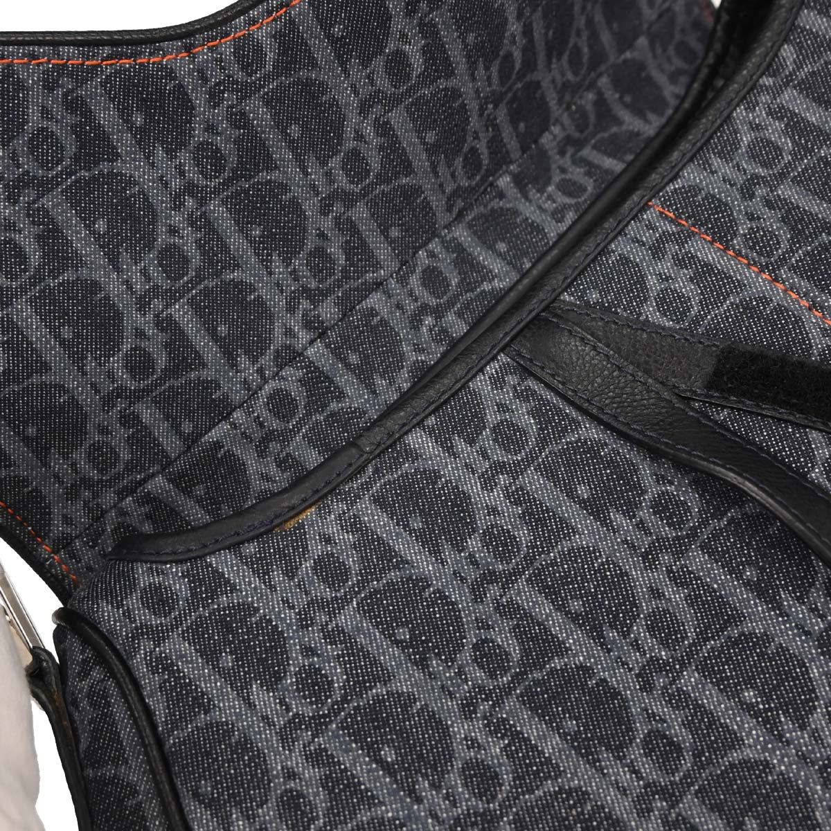Christian Dior Navy Canvas Flight Trotter Saddle Handbag - Image 7