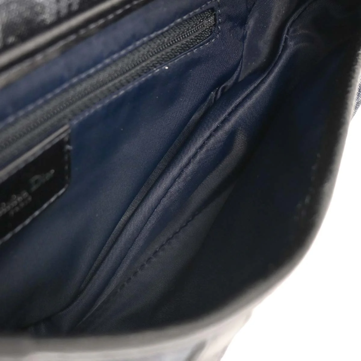 Christian Dior Navy Canvas Flight Trotter Saddle Handbag - Image 8