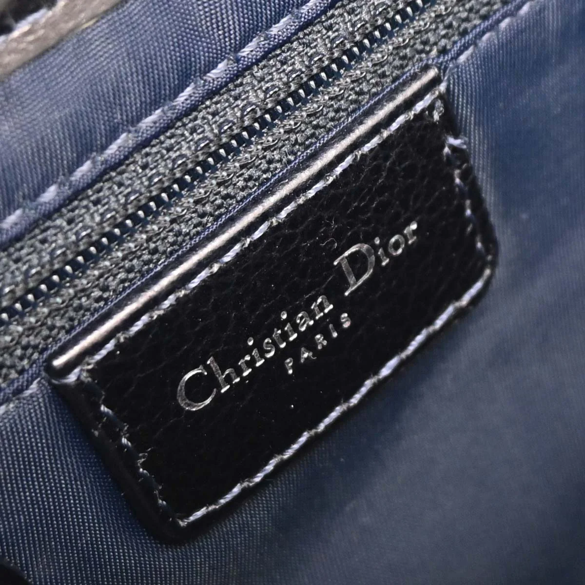 Christian Dior Navy Canvas Flight Trotter Saddle Handbag - Image 9