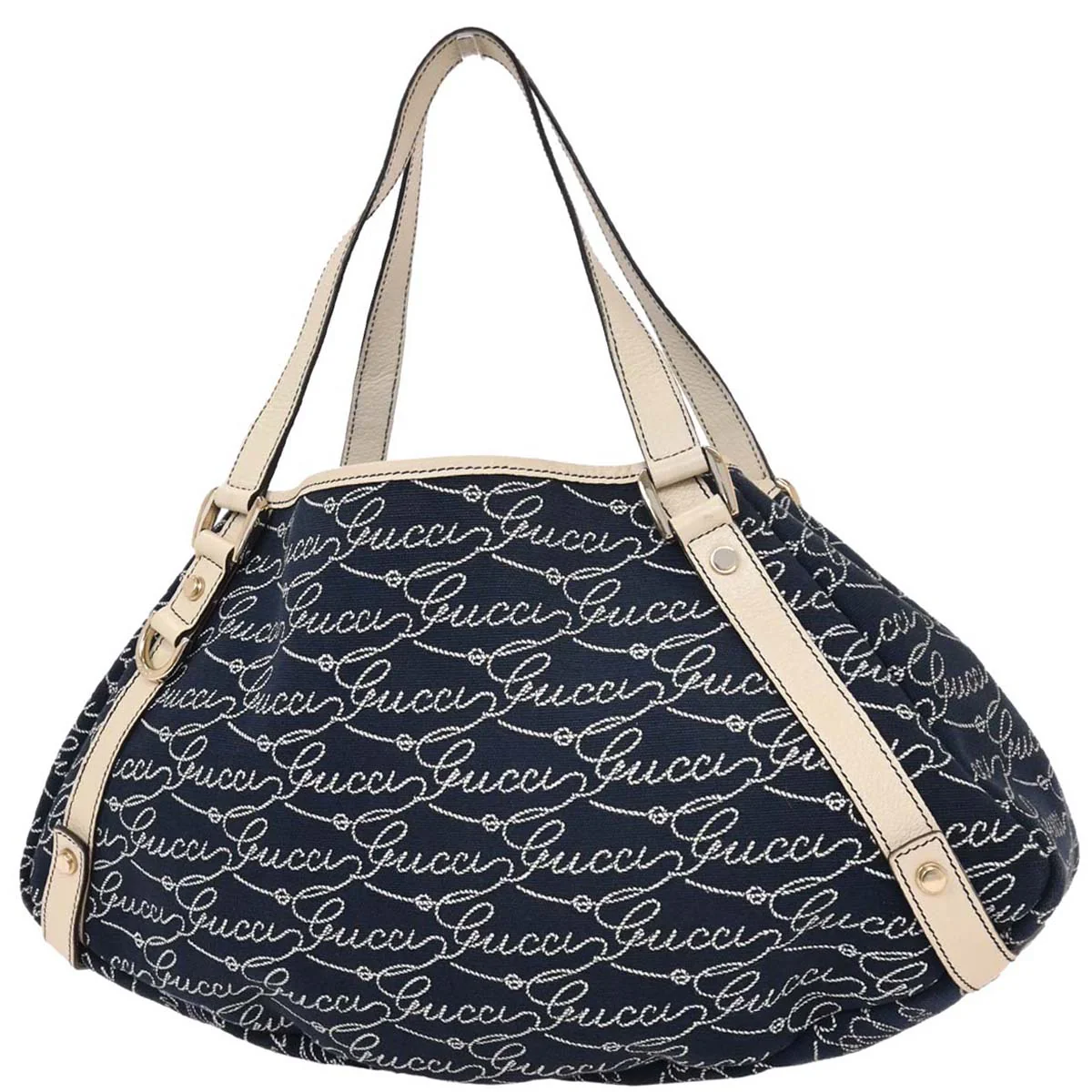 Gucci Navy Canvas Abbey Hobo Handbag - Image 2