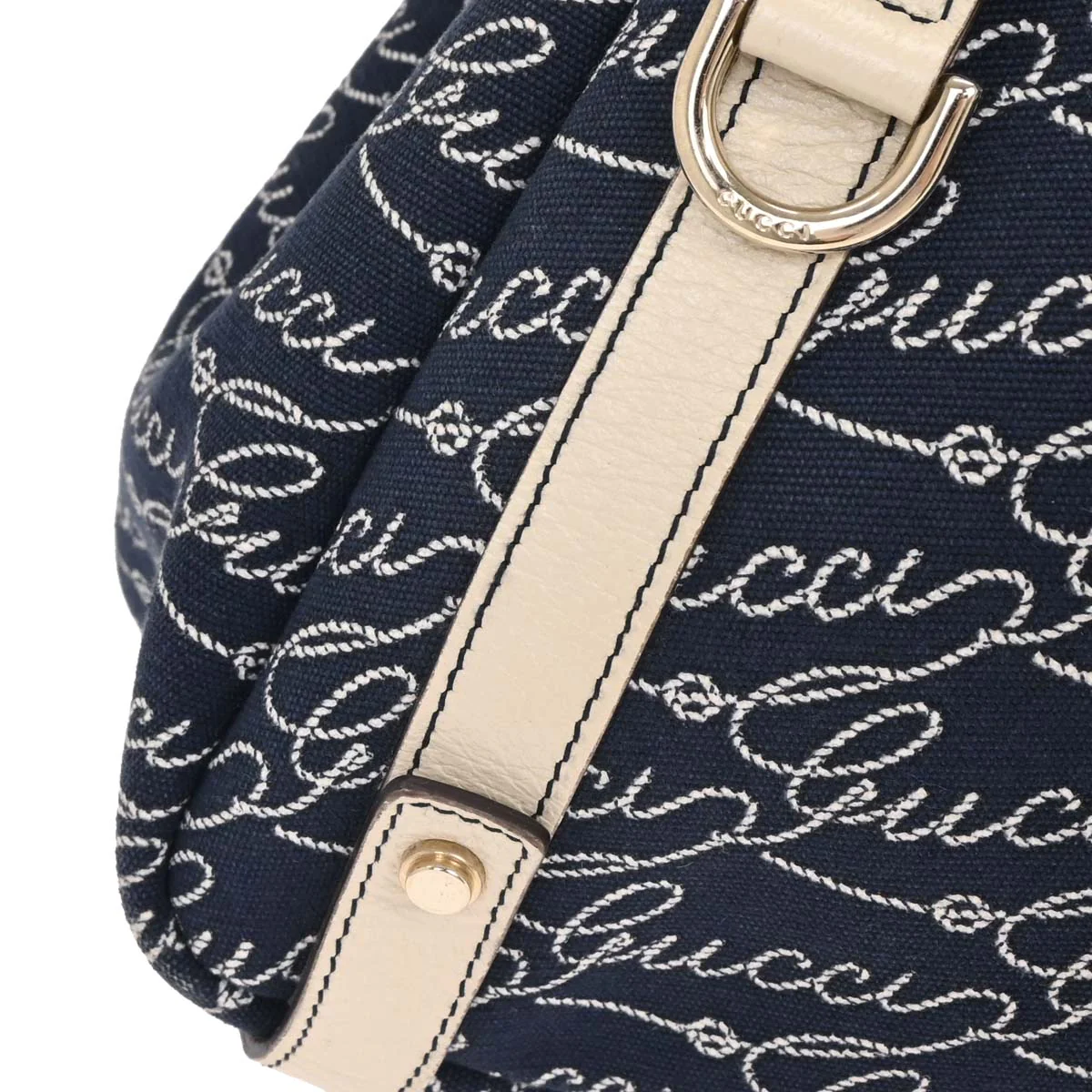 Gucci Navy Canvas Abbey Hobo Handbag - Image 3