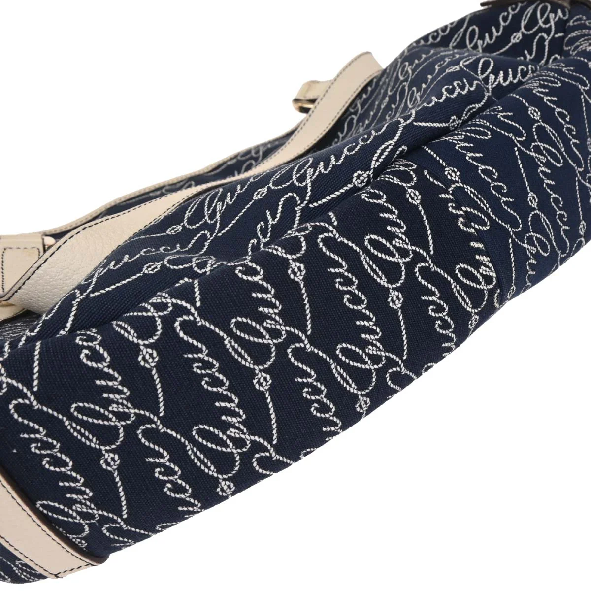 Gucci Navy Canvas Abbey Hobo Handbag - Image 4