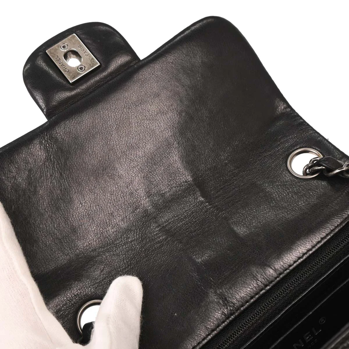 Chanel 2016-2017 Black Lambskin Mini Classic Square Flap Bag 17 - Image 6