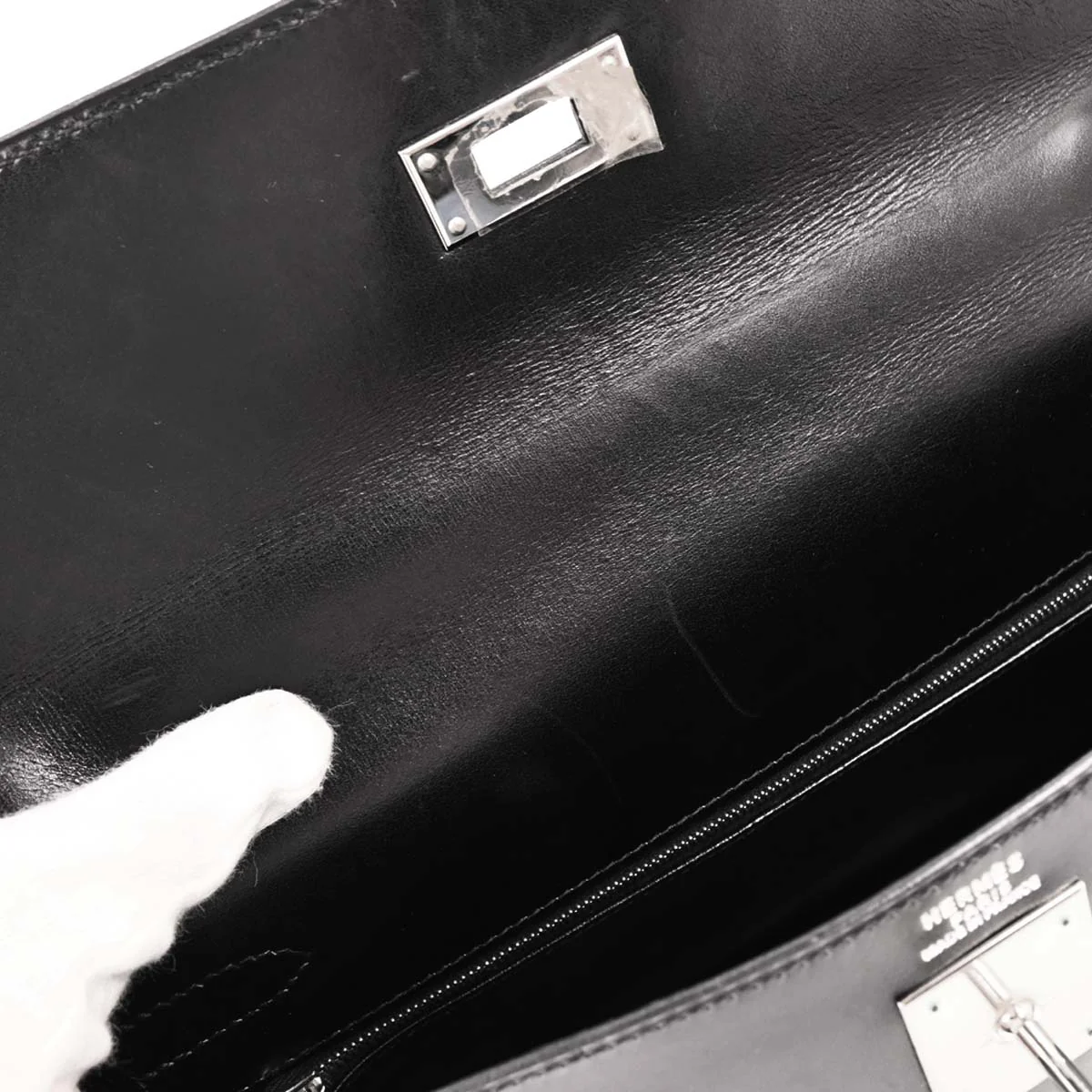 Hermes 2000 Black Box Calf Kelly 32 Retourne 2way Shoulder Handbag - Image 9