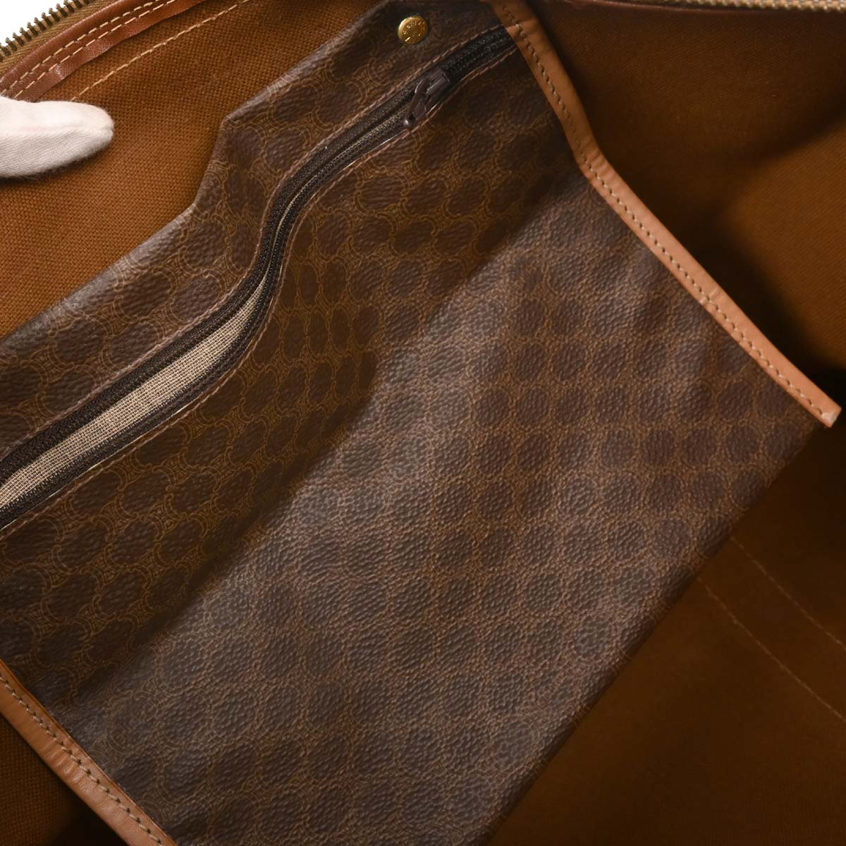 Celine Brown Macadam Duffle Handbag - Image 8