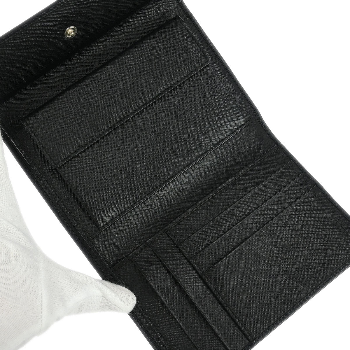 Prada Black Leather Wallet 8.5 Small Good - Image 5