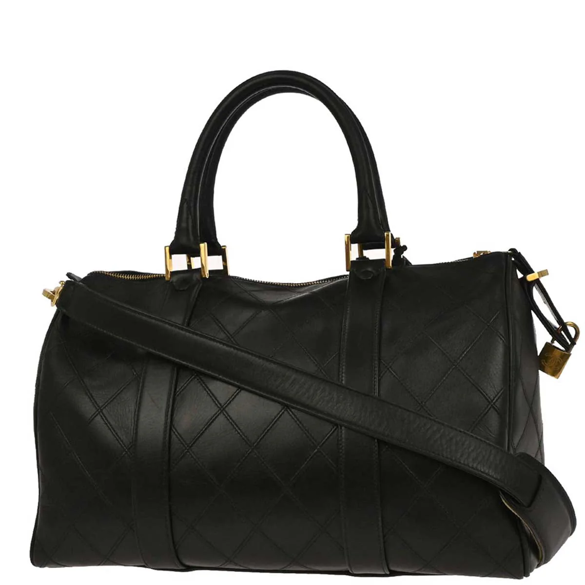 Chanel 1991-1994 Black Lambskin Bicolore 2way Shoulder Handbag - Image 2
