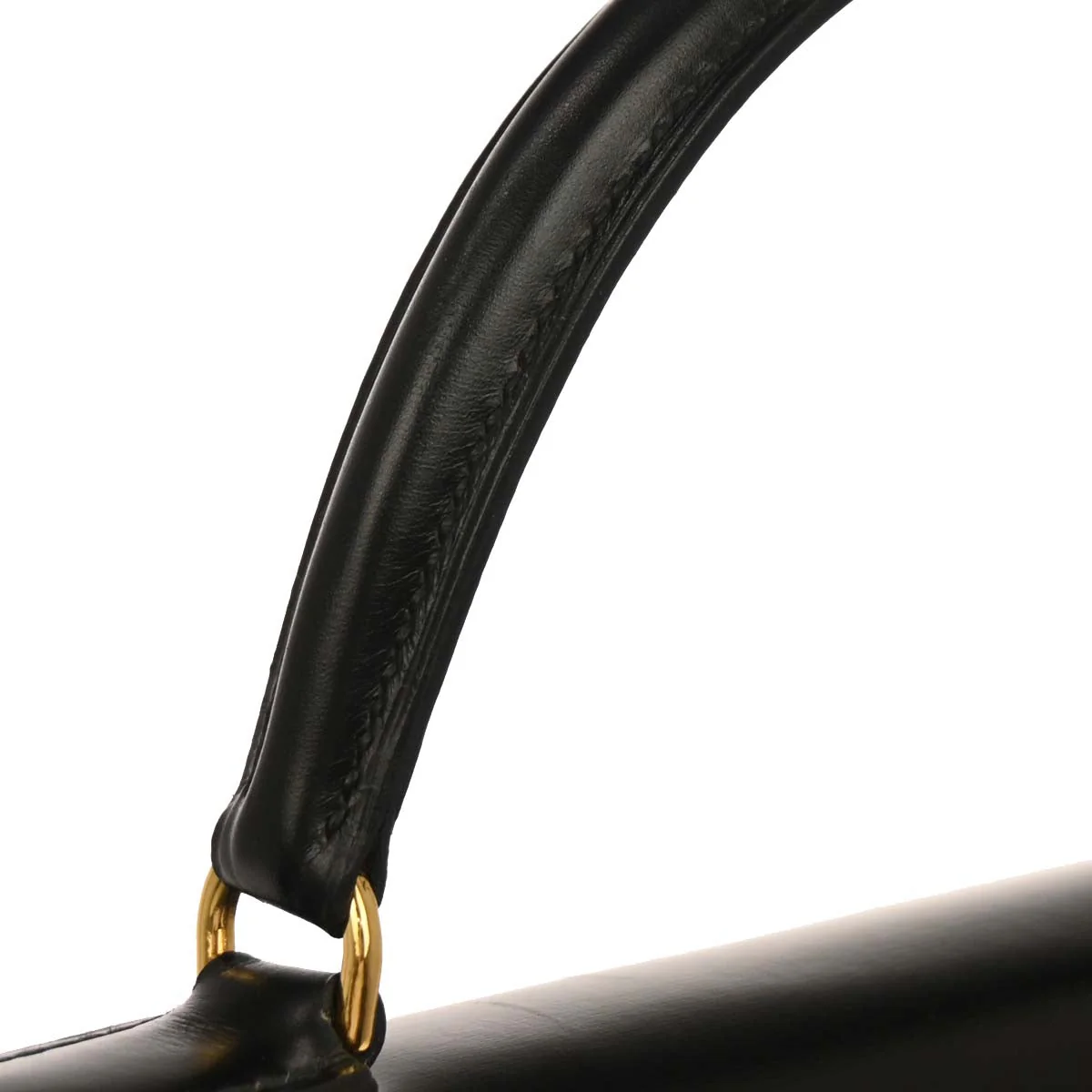 Hermes 1982 Black Box Calf Kelly 32 Sellier Handbag - Image 4