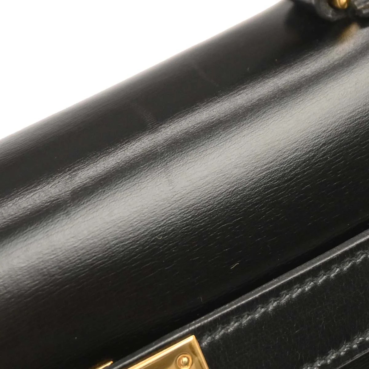 Hermes 1982 Black Box Calf Kelly 32 Sellier Handbag - Image 6