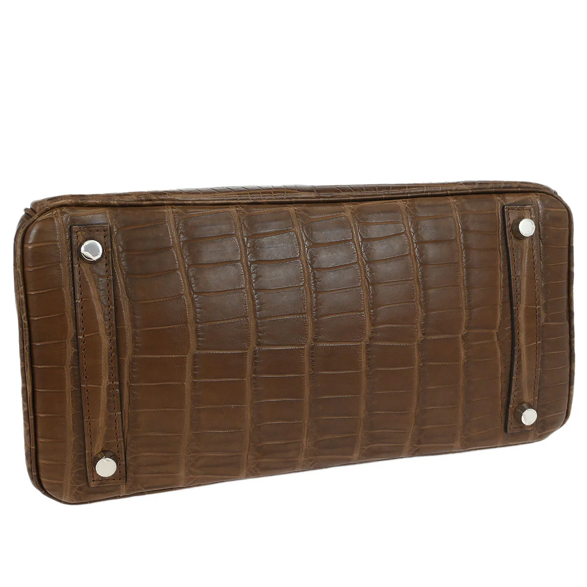 Hermes * Cacao Matte niloticus Crocodile Birkin 30 Handbag - Image 3
