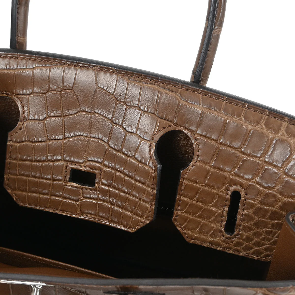 Hermes * Cacao Matte niloticus Crocodile Birkin 30 Handbag - Image 9