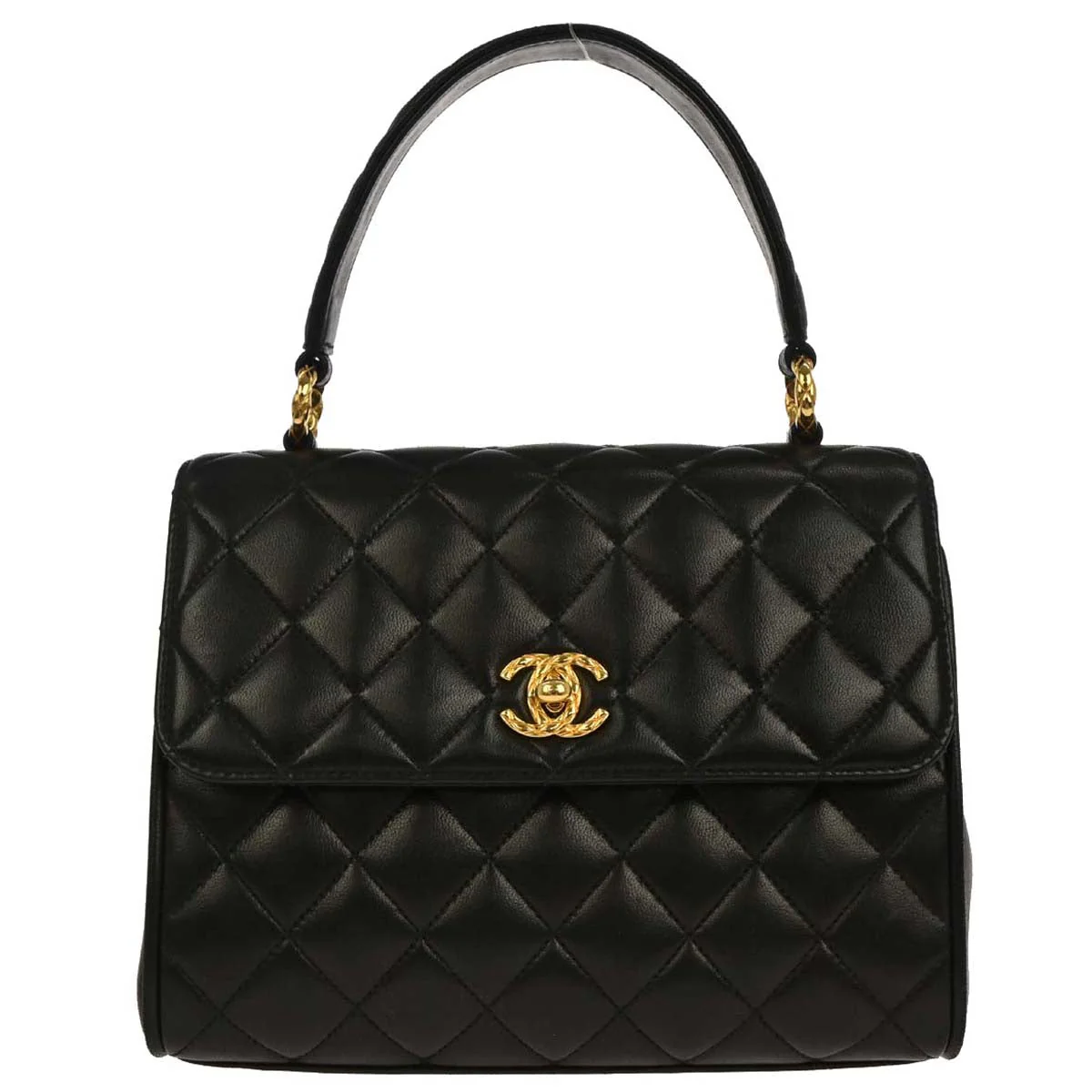 Chanel 1991-1994 Black Lambskin Handbag