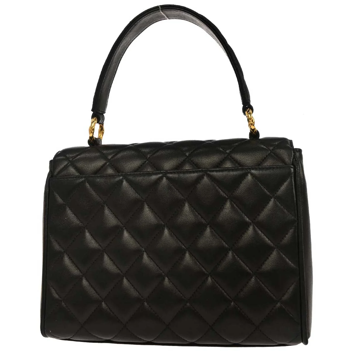 Chanel 1991-1994 Black Lambskin Handbag - Image 2