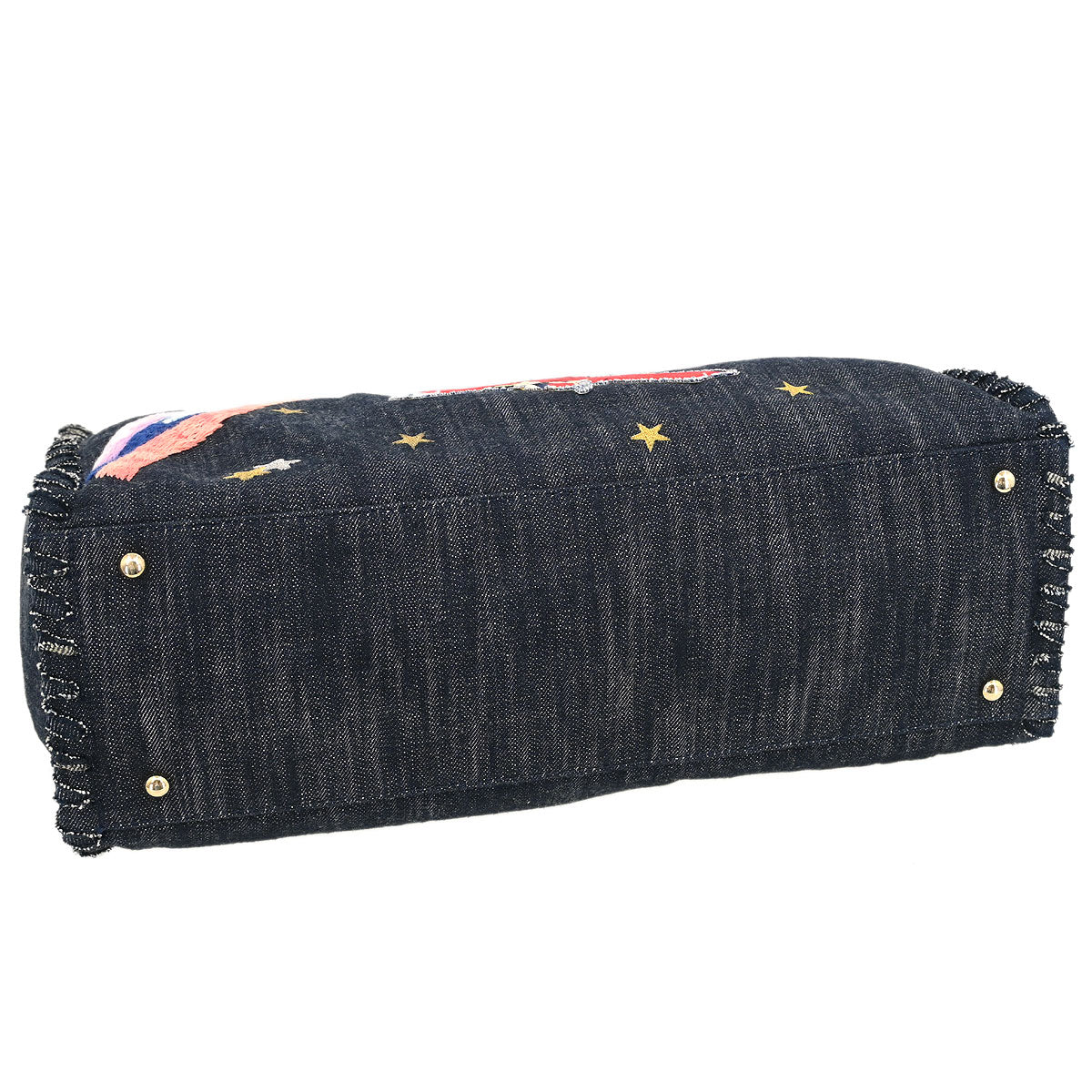 Chanel 2005-2006 Navy Denim Night Flight Tote Handbag - Image 4