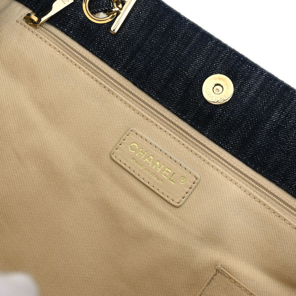 Chanel 2005-2006 Navy Denim Night Flight Tote Handbag - Image 7