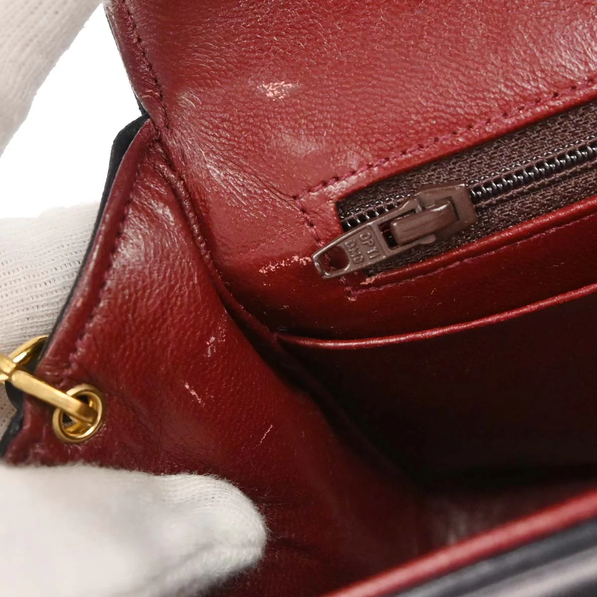 Chanel 1989-1991 Navy Lambskin Shoulder Bag - Image 7