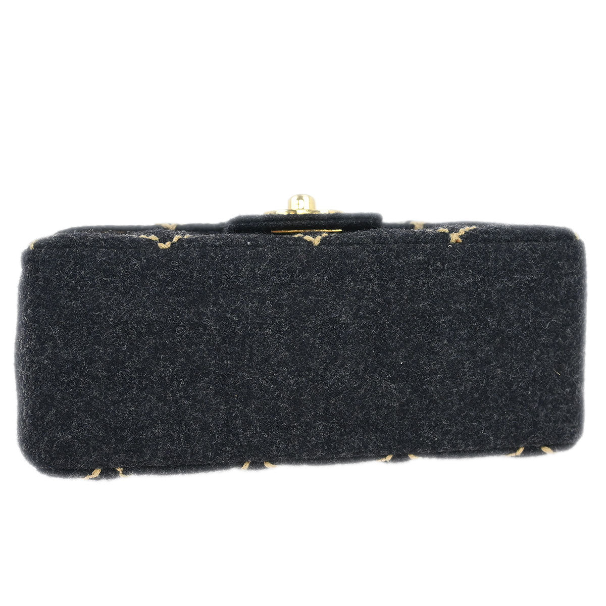 Chanel 2003-2004 Gray Wool Wild Stitch Shoulder Bag - Image 3