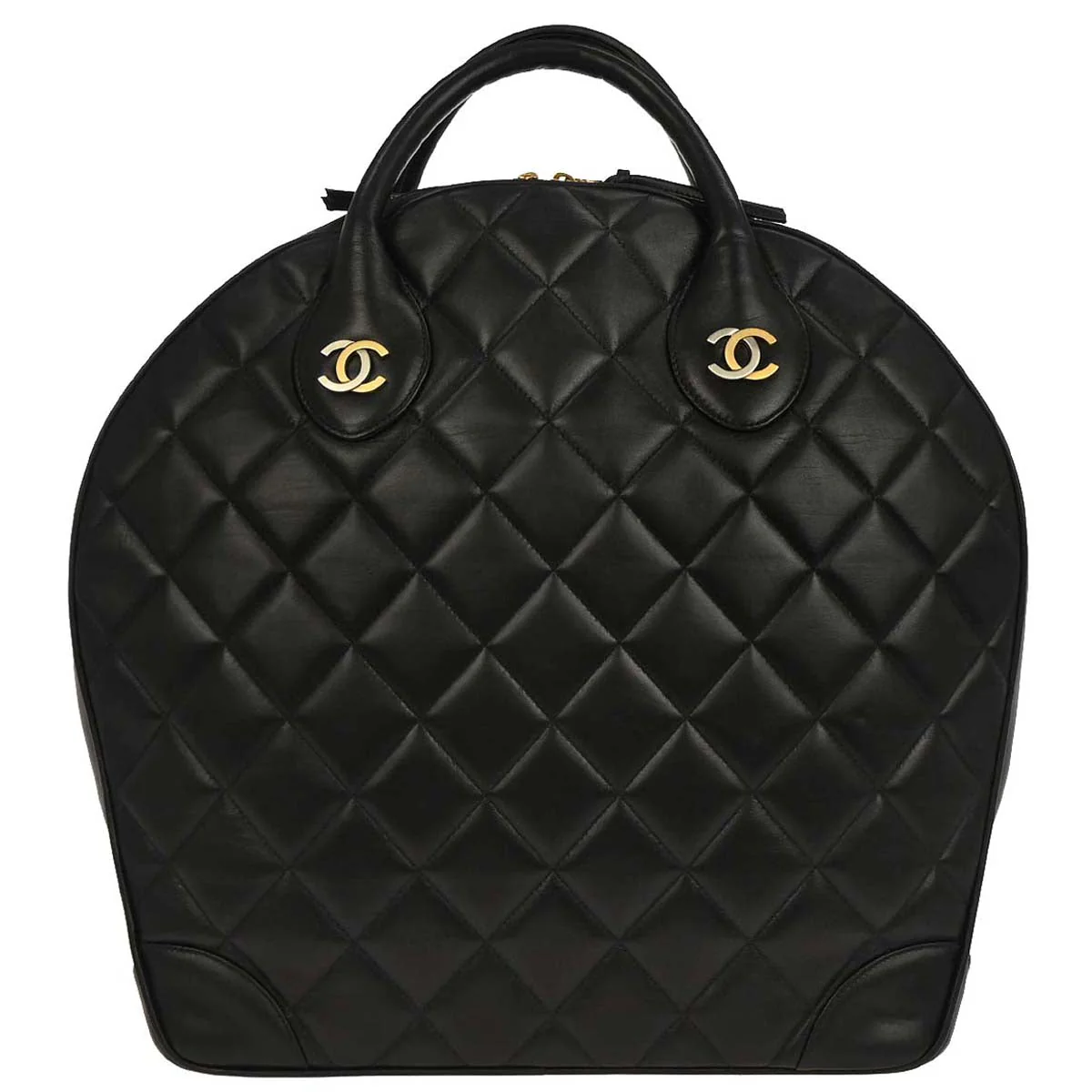 Chanel 1997-1999 Black Lambskin Paris Handbag