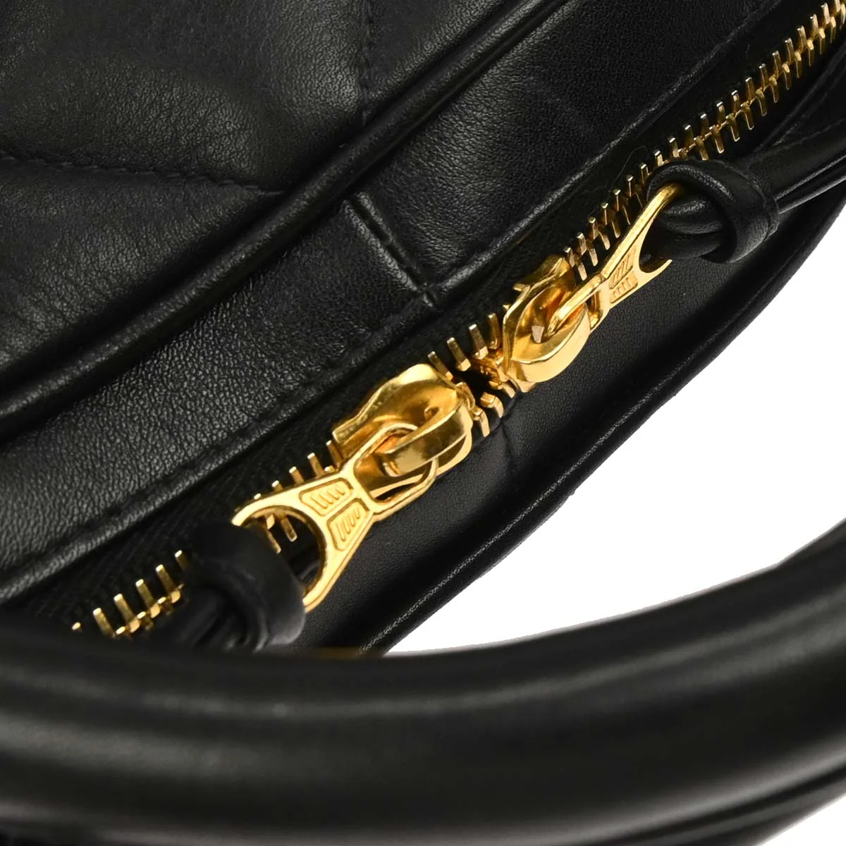 Chanel 1997-1999 Black Lambskin Paris Handbag - Image 7