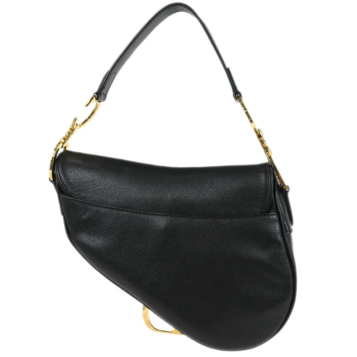 Christian Dior 2001 Black Leather Saddle Handbag - Image 2