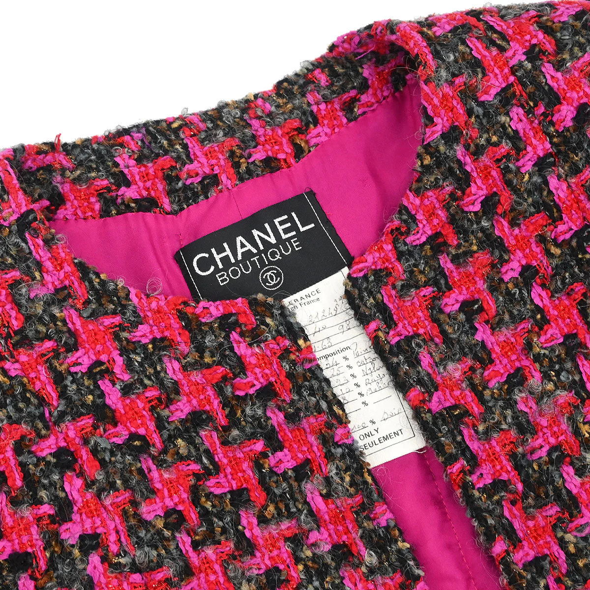 Chanel Single Breasted Collarless Jacket Pink #40 - Image 3