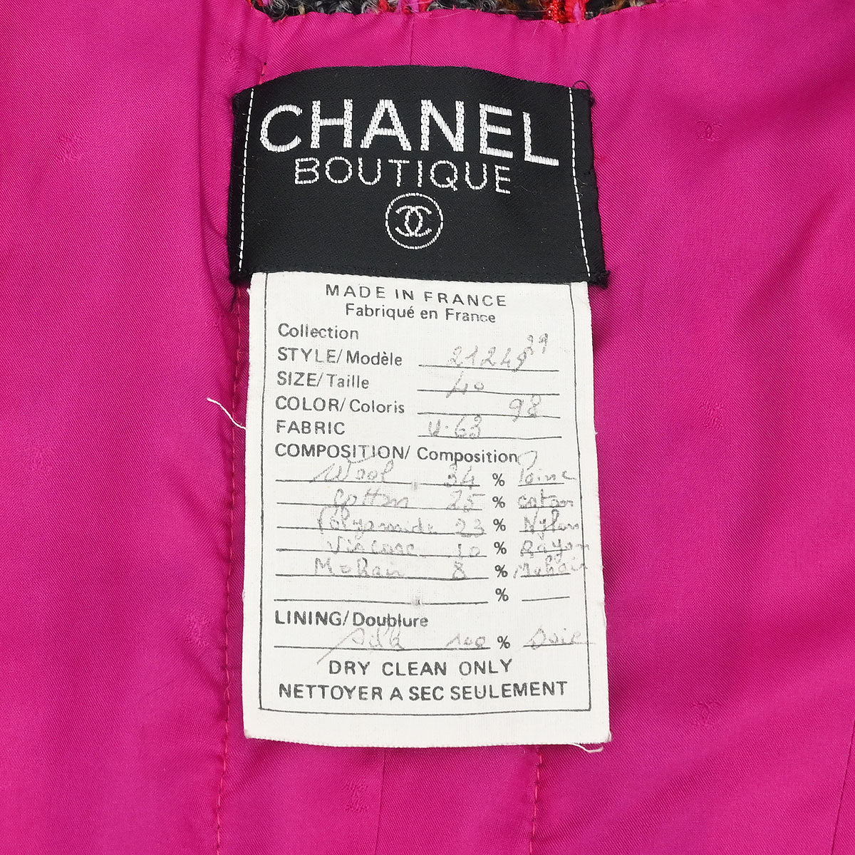 Chanel Single Breasted Collarless Jacket Pink #40 - Image 9