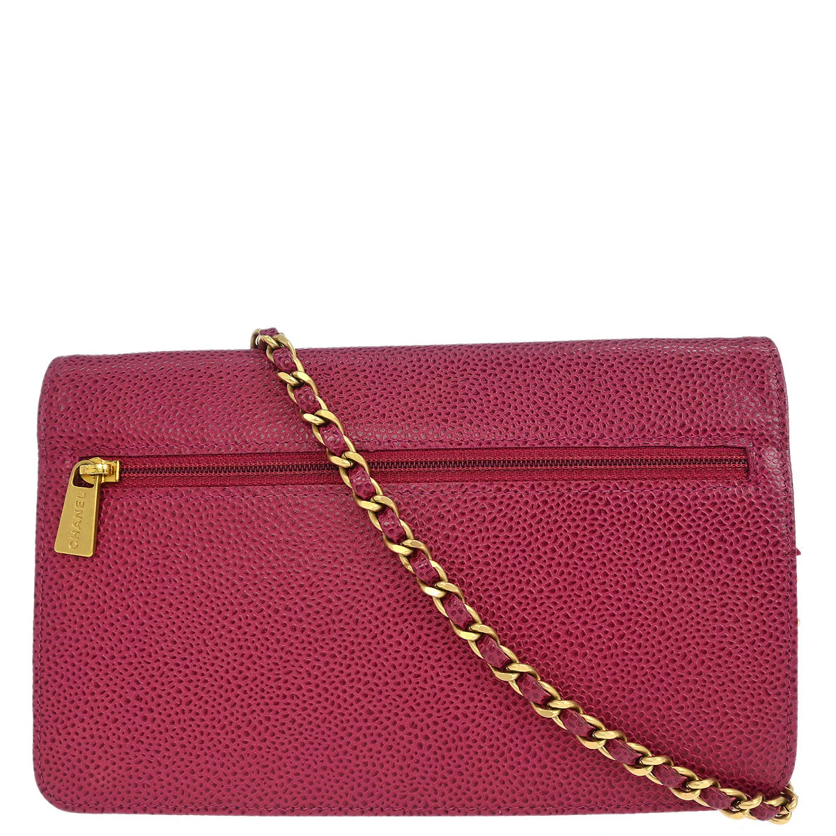Chanel 2000-2002 Pink Caviar Timeless WOC Wallet on Chain Shoulder Bag - Image 2