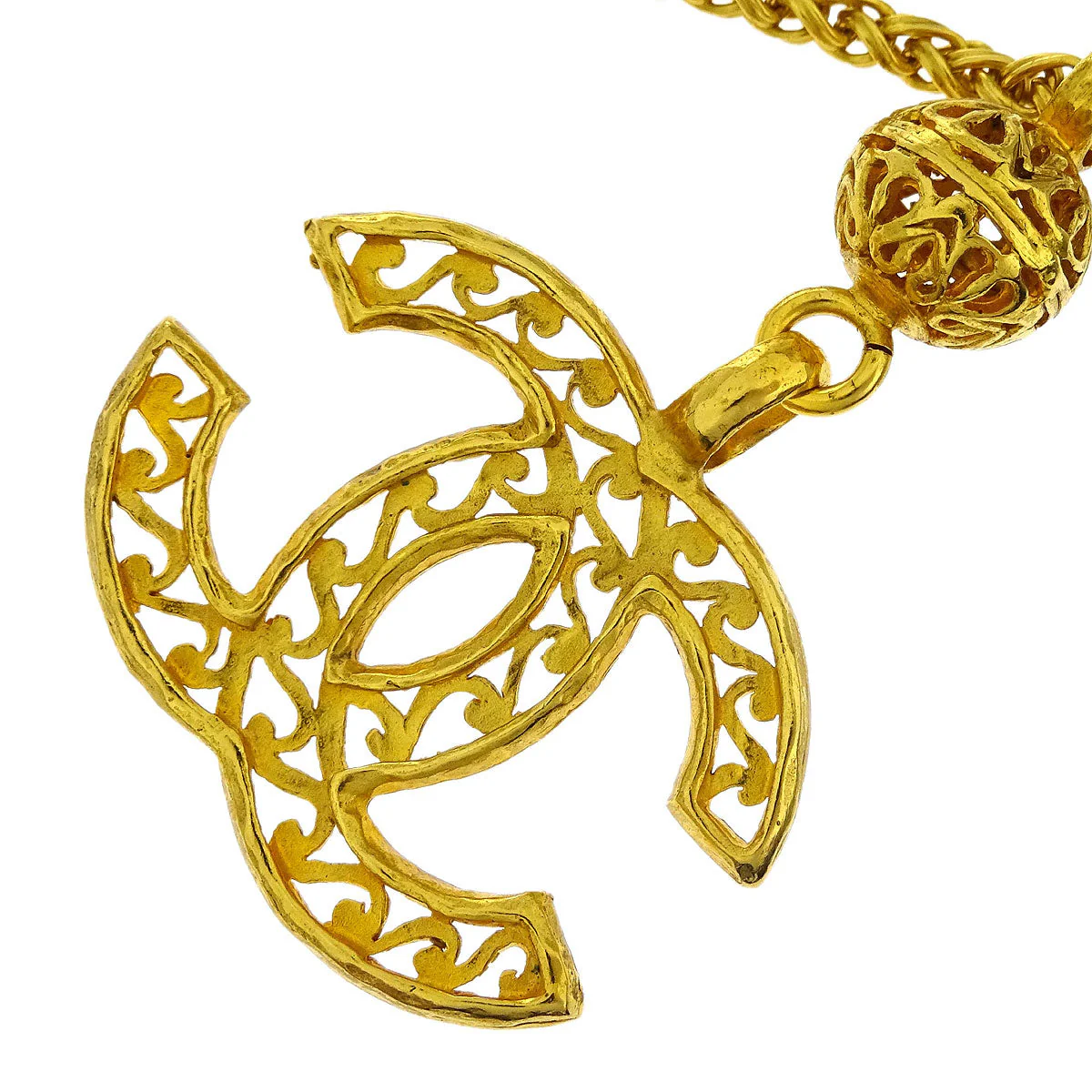 Chanel CC Chain Necklace Gold 95A - Image 3