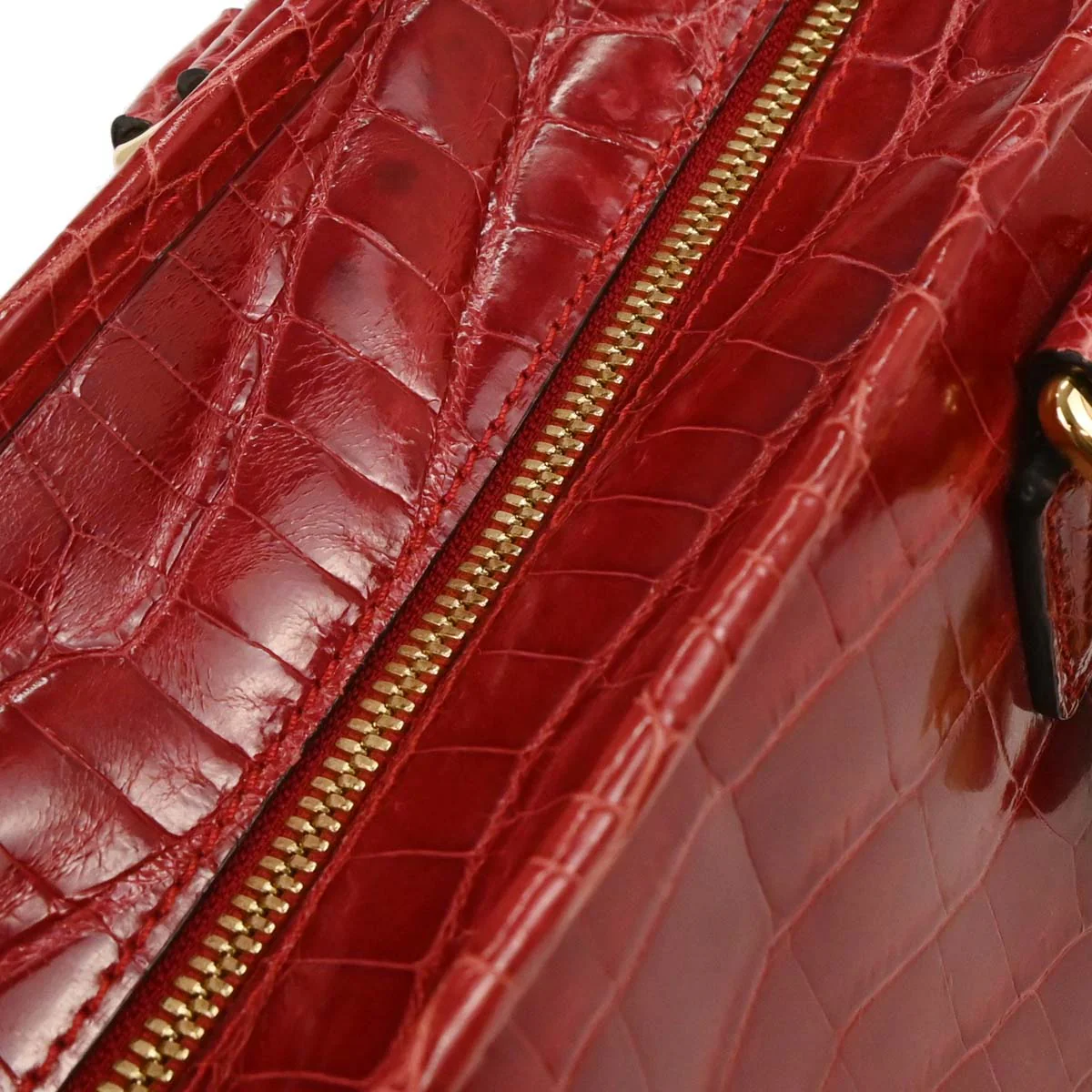 Loewe * Red Crocodile Amazona 28 Handbag - Image 7