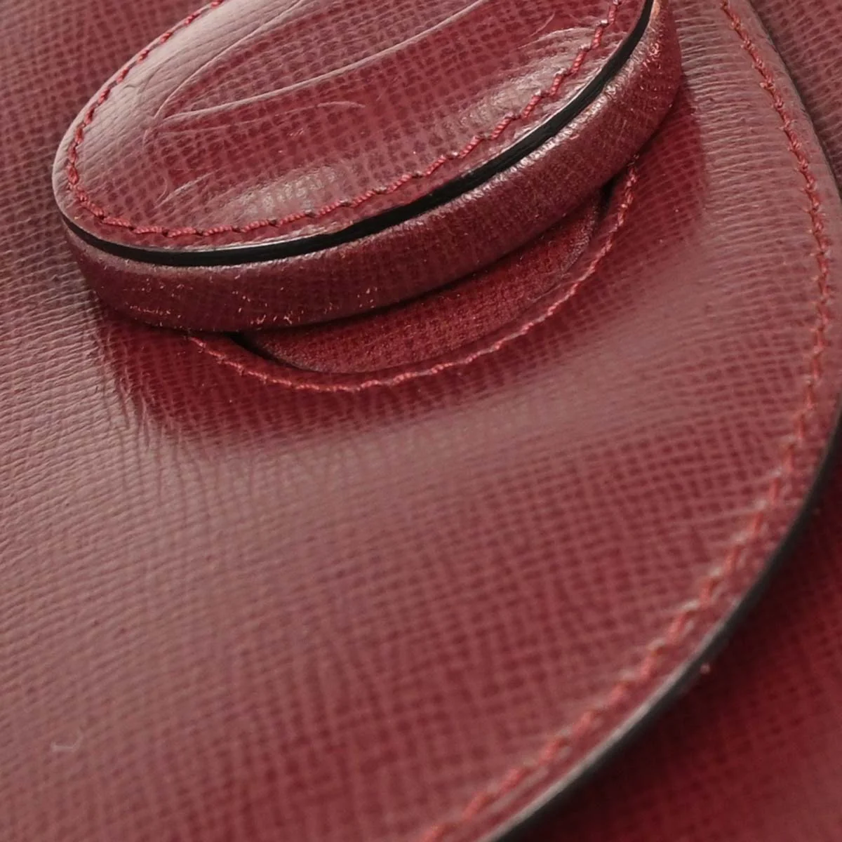 Cartier Bordeaux Leather Handbag - Image 5