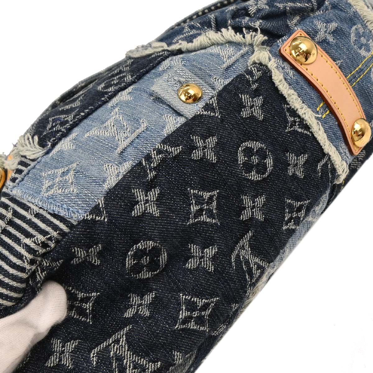 Louis Vuitton 2007 Monogram Denim Patchwork Postie 2way Shoulder Handbag M95374 - Image 5