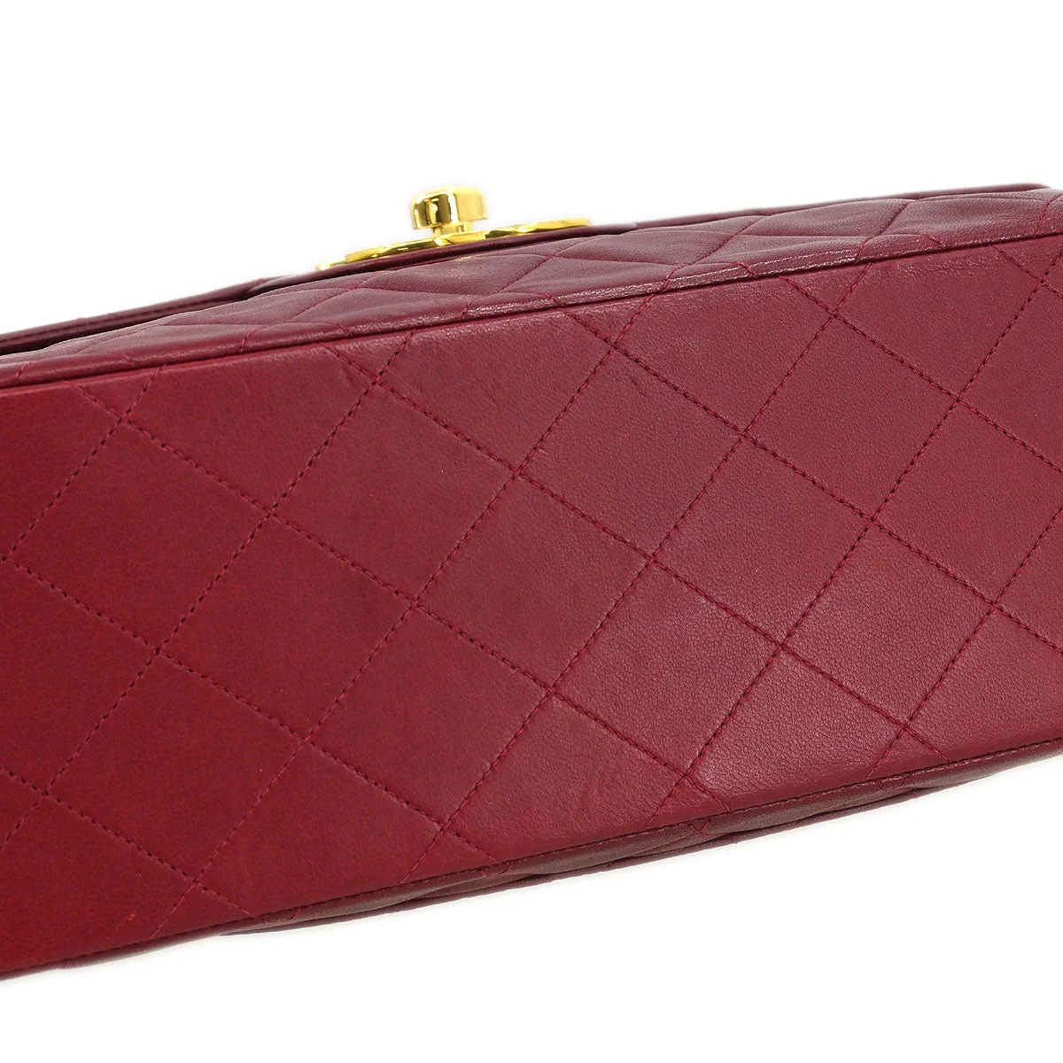Chanel 1991-1994 Bordeaux Lambskin Maxi Classic Flap Shoulder Bag - Image 3