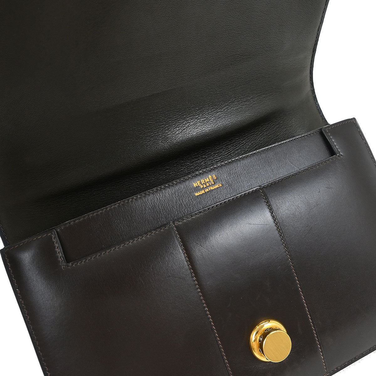 Hermes 1975 Brown Box Calf 2way Shoulder Handbag Shoulder Bag - Image 8