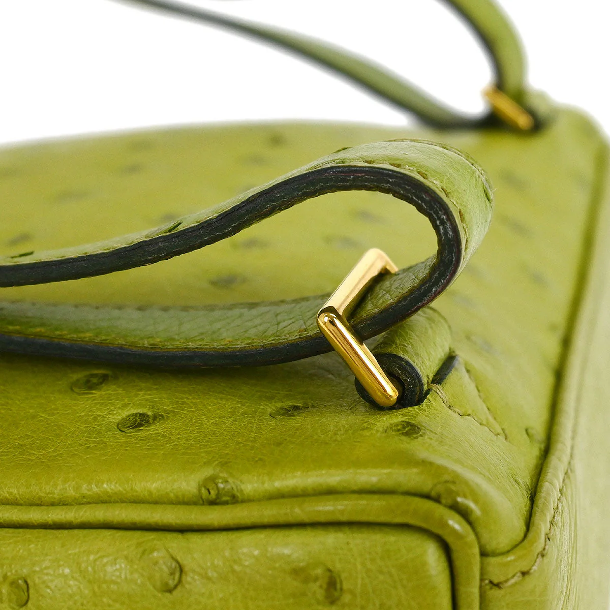 Hermes * 2000 Anis Green Ostrich Kelly A Dos PM Backpack - Image 3