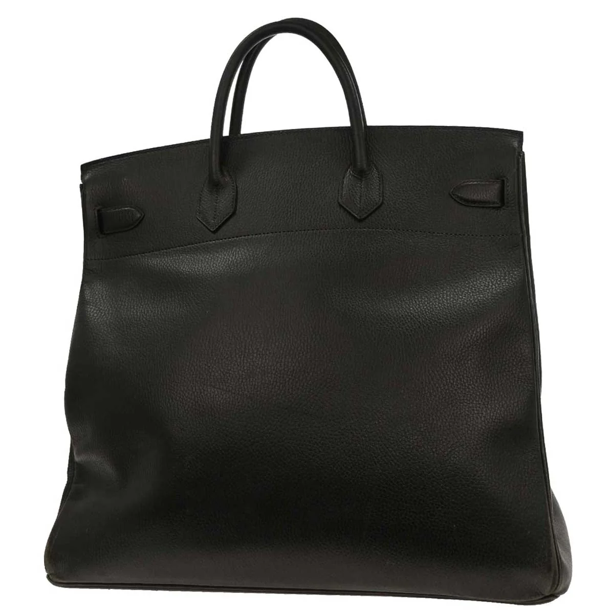Hermes 1997 Black Taurillon Clemence Haut a Courroies 45 Handbag - Image 2