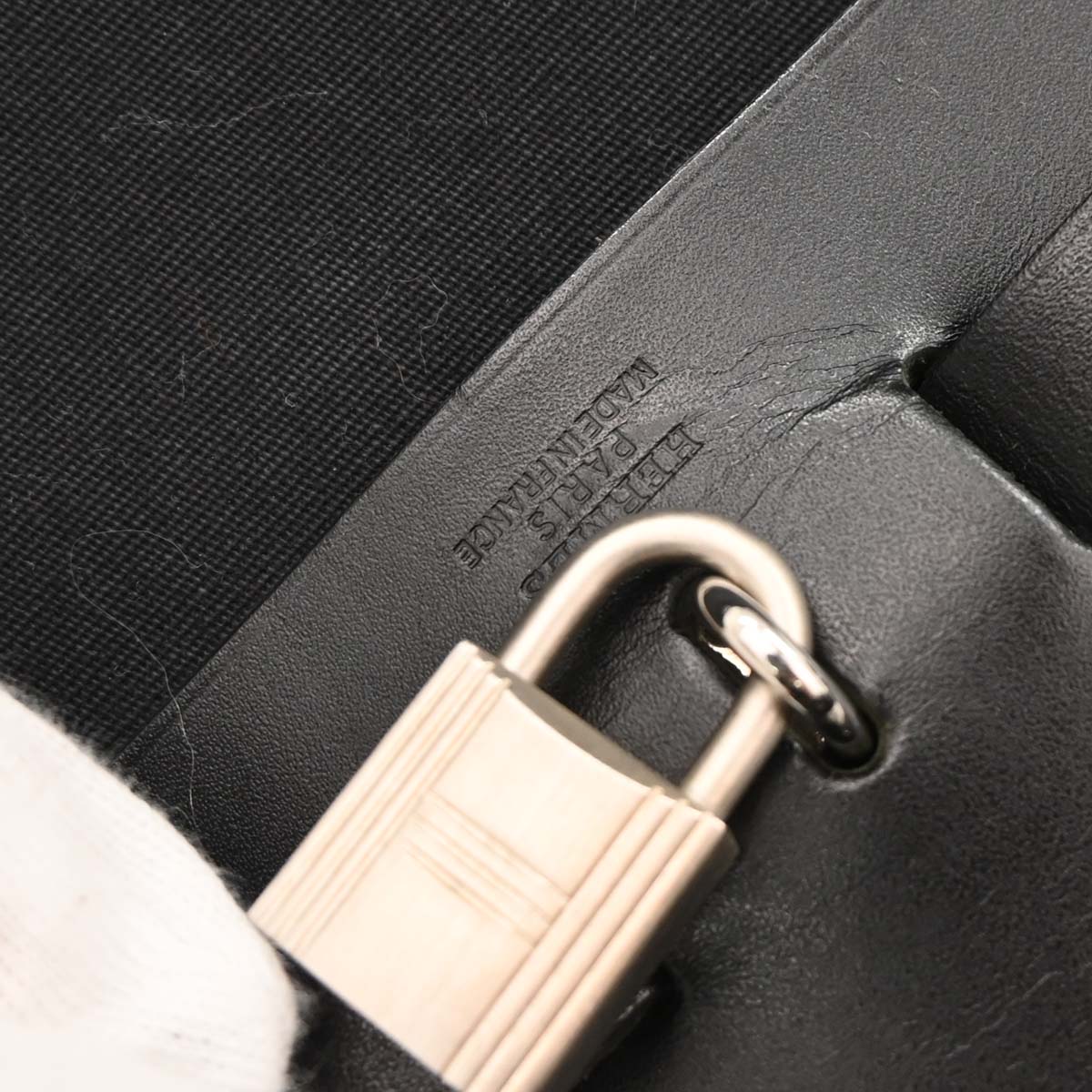 Hermes 2003 Black Beige Toile Officier GM Herbag PM 2 in 1 Handbag - Image 9