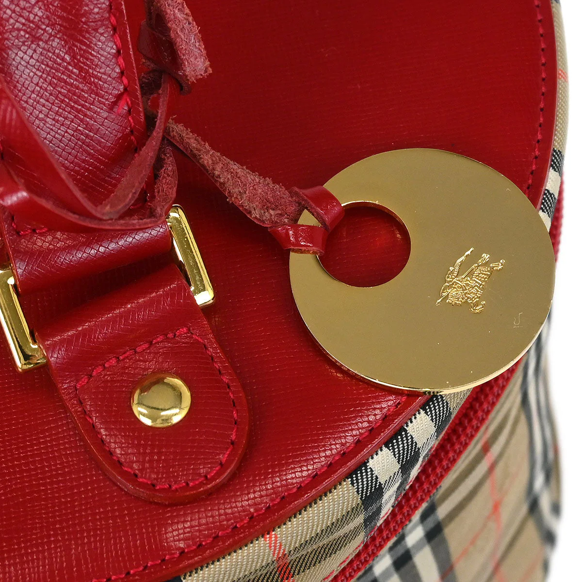 Burberrys Beige Red House Check Vanity Handbag - Image 5