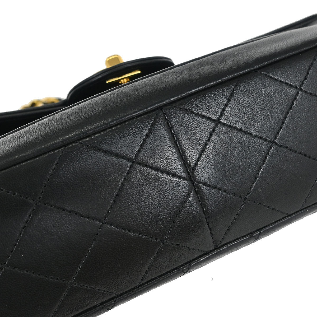 Chanel 1989-1991 Black Lambskin Shoulder Bag - Image 3