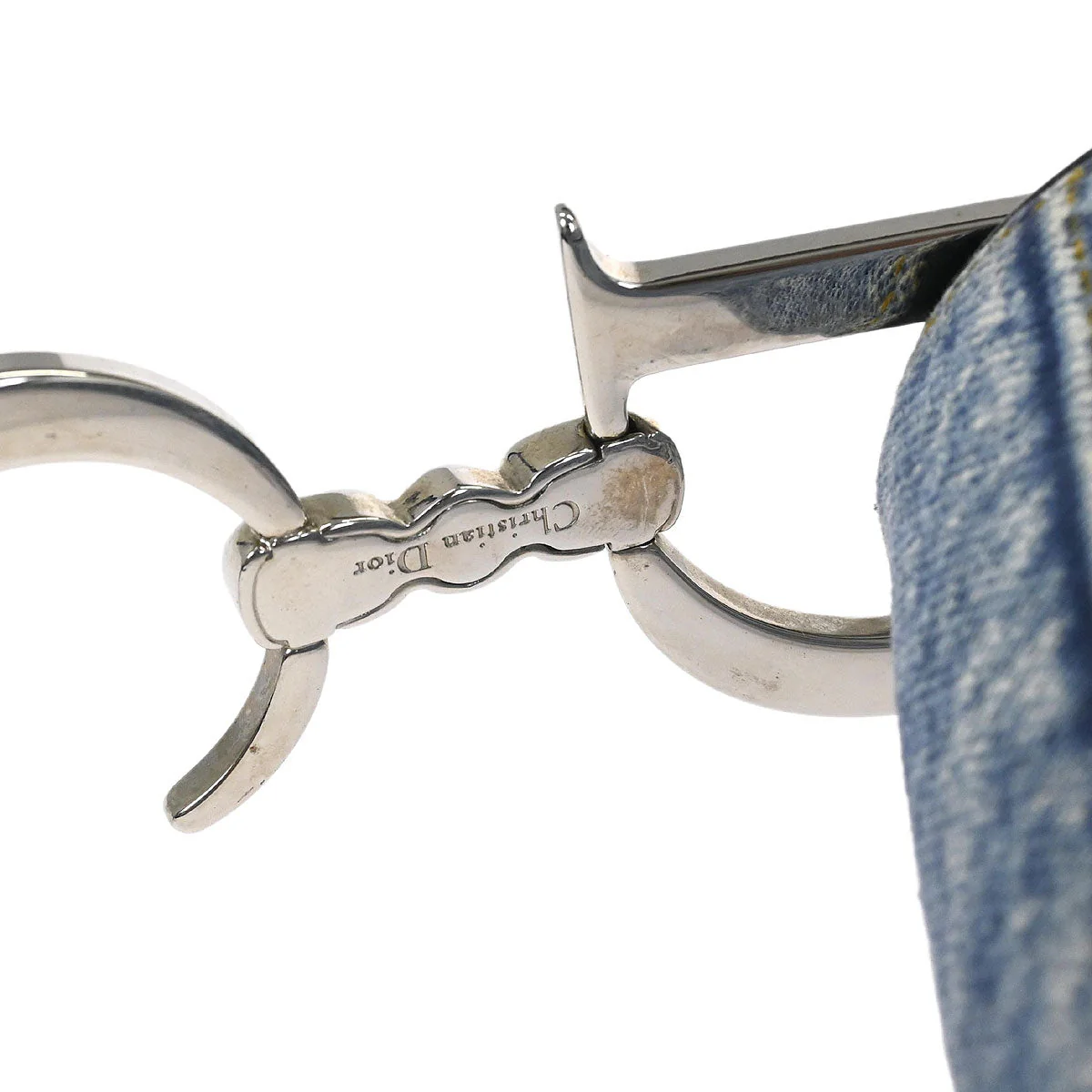 Christian Dior Blue Denim Print Saddle Handbag - Image 4