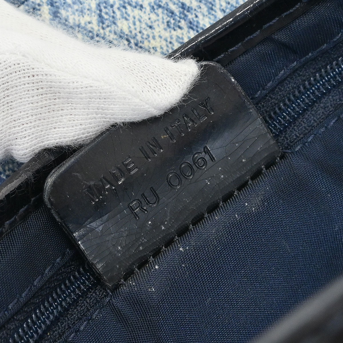 Christian Dior Blue Denim Print Saddle Handbag - Image 9