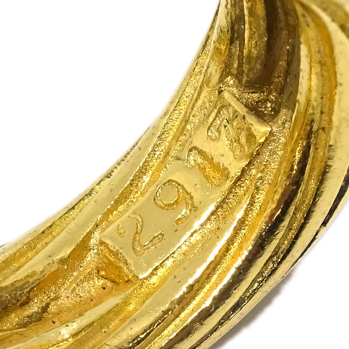 Chanel Dangle Hoop Earrings Clip-On Gold 2917/93P - Image 3