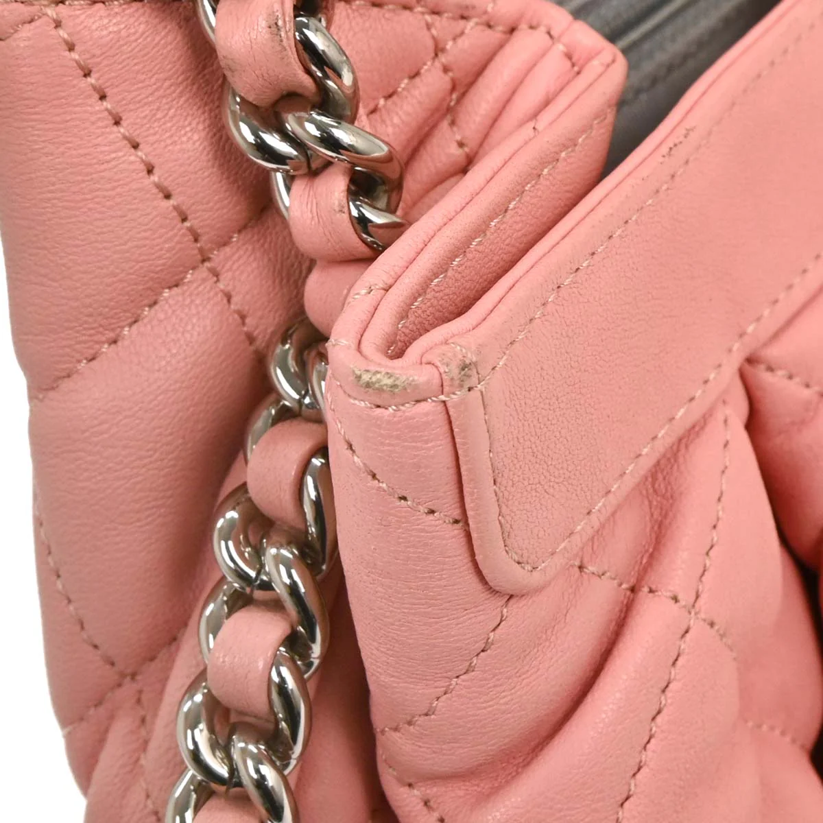 Chanel 2013-2014 Pink Calfskin Around Chain Shoulder Bag - Image 7