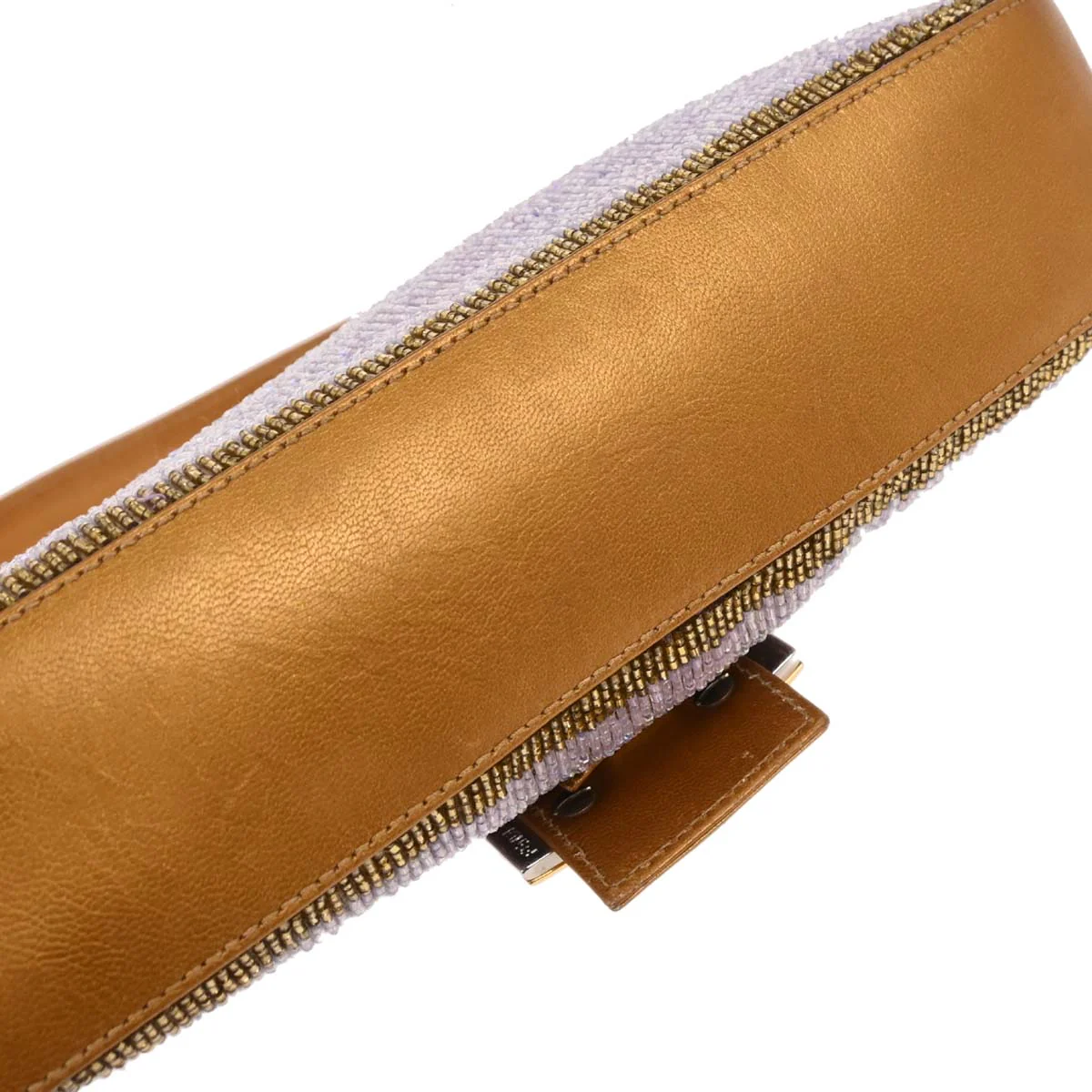 Fendi Purple Gold Beaded Baguette Handbag - Image 4