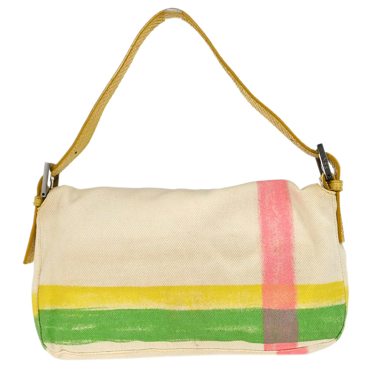 Fendi * White Yellow Baguette Handbag - Image 2