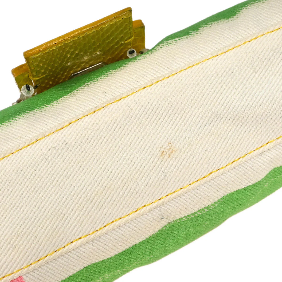 Fendi * White Yellow Baguette Handbag - Image 3