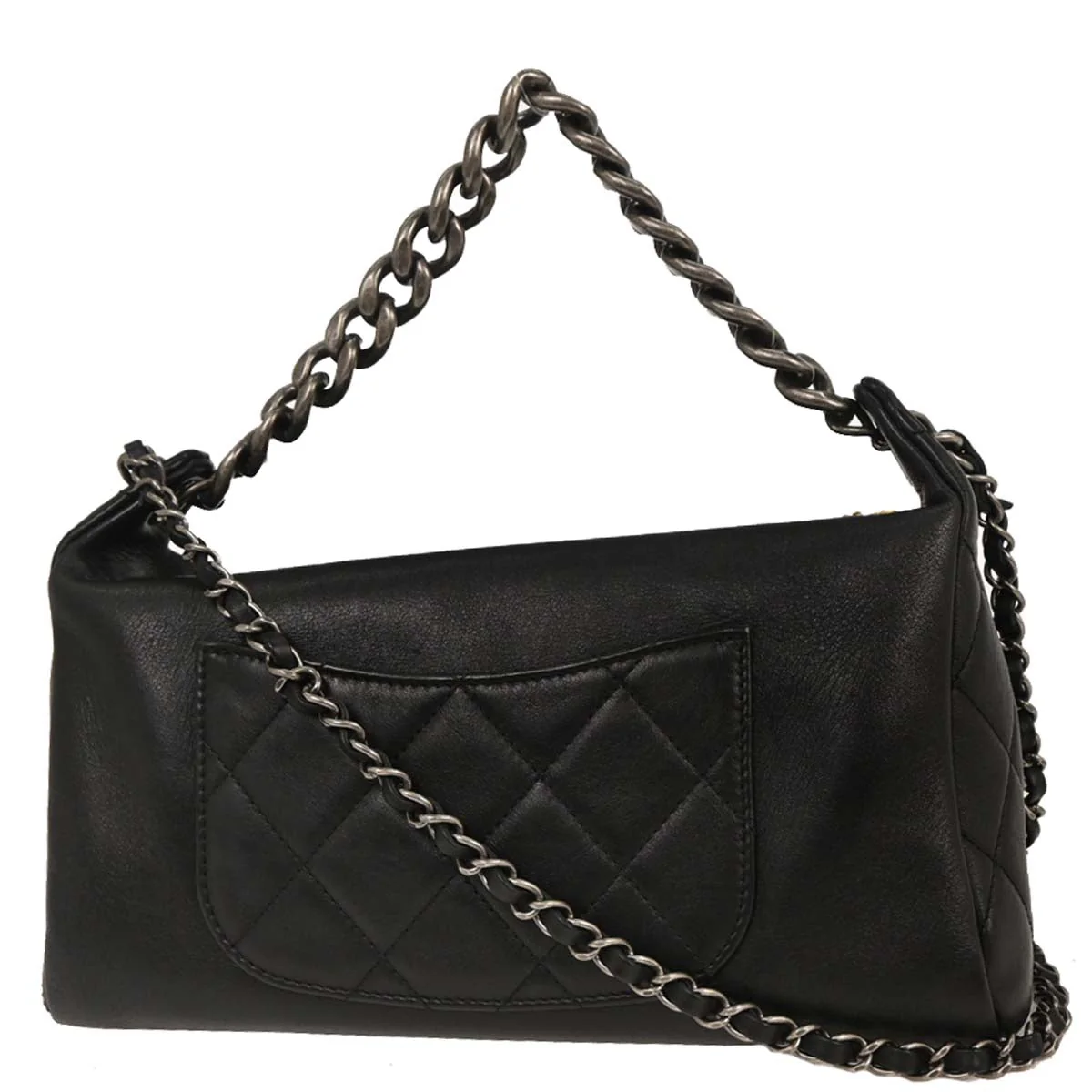 Chanel 2019 Black Calfskin Signature 2way Shoulder Handbag - Image 2