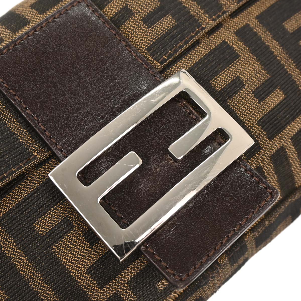 Fendi Brown Zucca Baguette Handbag - Image 6