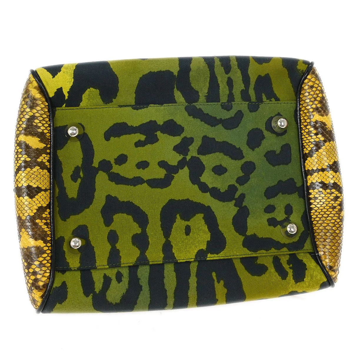 Christian Dior * Yellow Python Gambler Dice Bowler Bag - Image 3