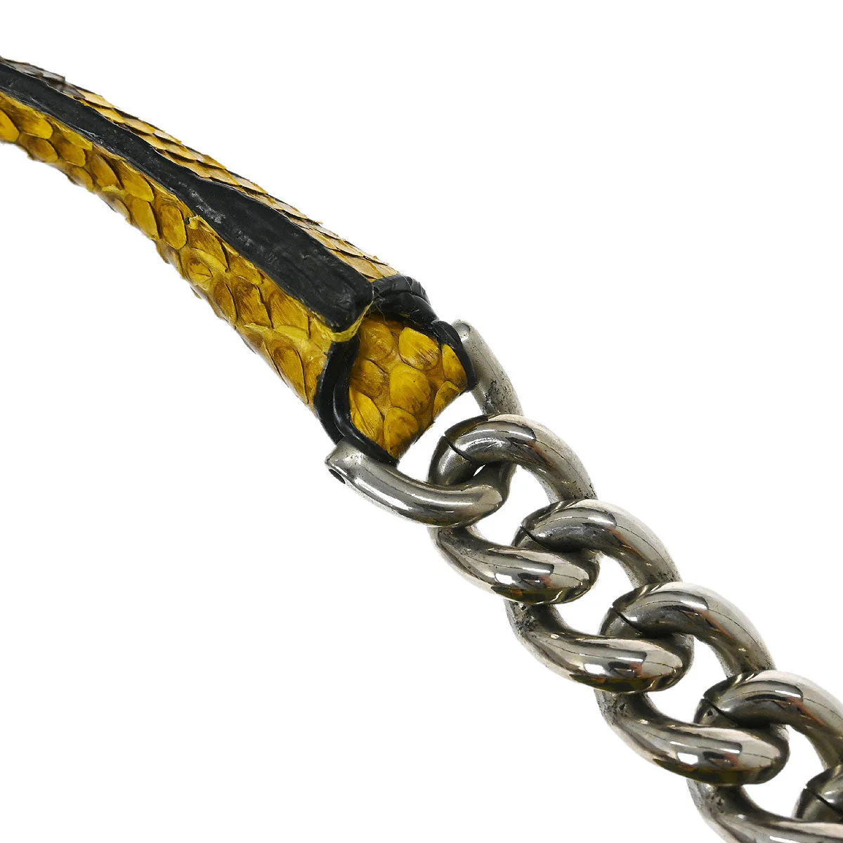 Christian Dior * Yellow Python Gambler Dice Bowler Bag - Image 7