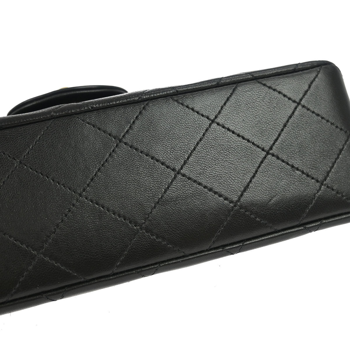 Chanel Black Lambskin Small Classic Double Flap Shoulder Bag - Image 3